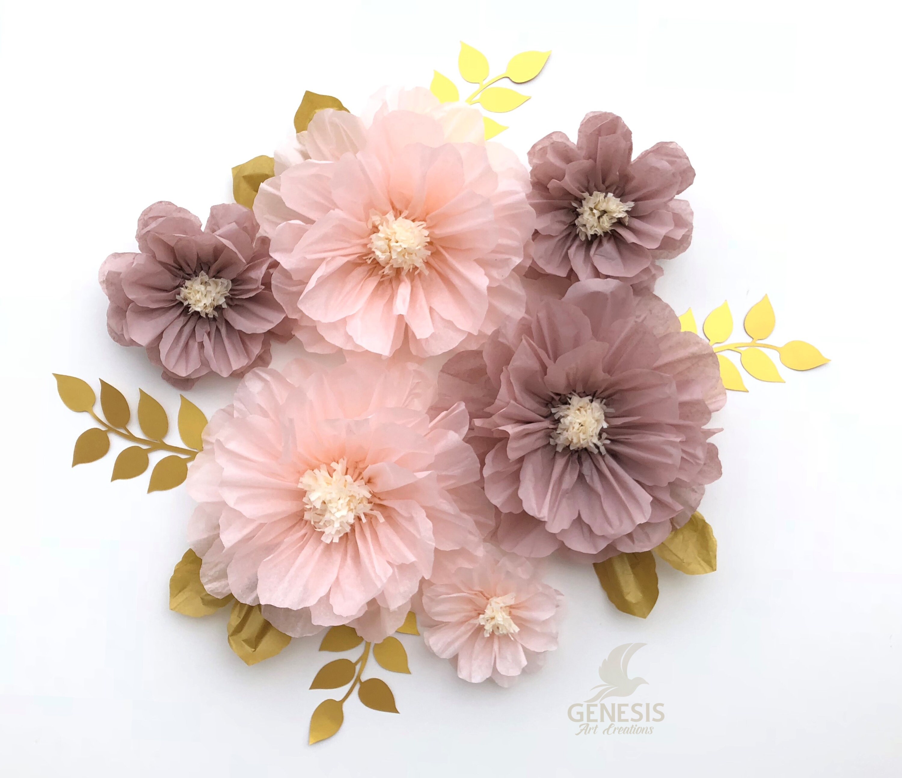 PAPER FLOWER Kit, small Tissue Paper Flowers, DIY Kids Kit 