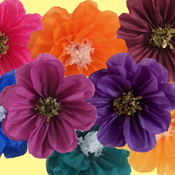 Custom color 7 inch tissue paper flowers make your own set