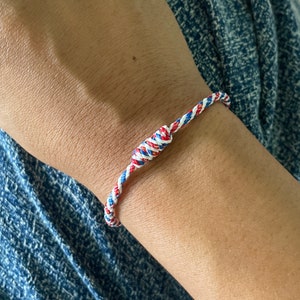 THAILAND New color blue red white Thai Buddhist Monk Blessed Multicolor Cotton Friendship Wristband Bracelet  Handmade #6