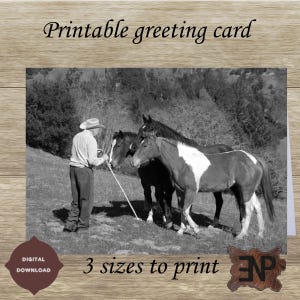 Carte de correspondance imprimable Horse Whisperer en téléchargement numérique instantané - 3 tailles de carte incluses dans les fichiers JPG