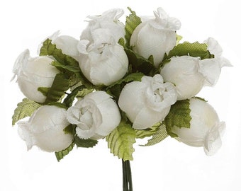 144 Miniature Poly Rose Silk Favor Flower Pick Wedding Shower Peach