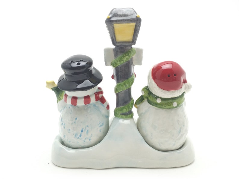 Pair of Snowman Salt and Pepper Set/toothpick Holder Etsy
