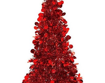 Amscan Christmas Centerpiece Large Tree, 18", Tinsel,