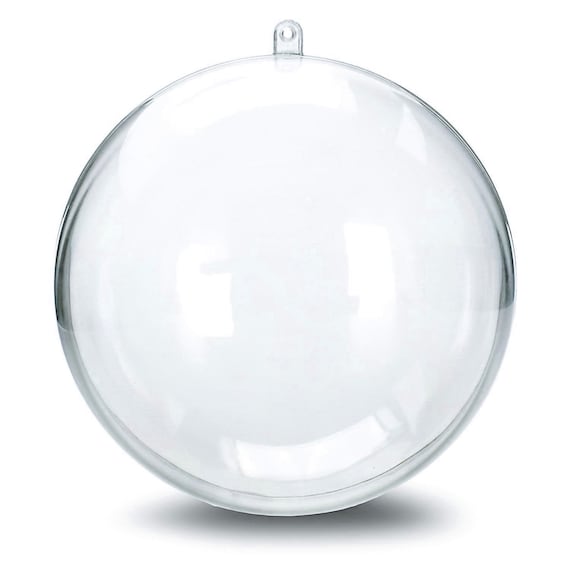 Clear PLASTIC CRAFT Balls 2-part Spheres Baubles Favours Wedding Xmas 