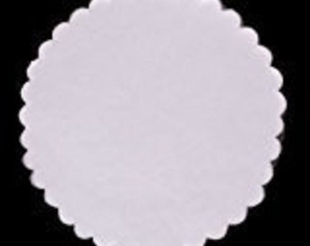 100 pcs white Organza tulle circles 9" scalloped party wedding favor wrap