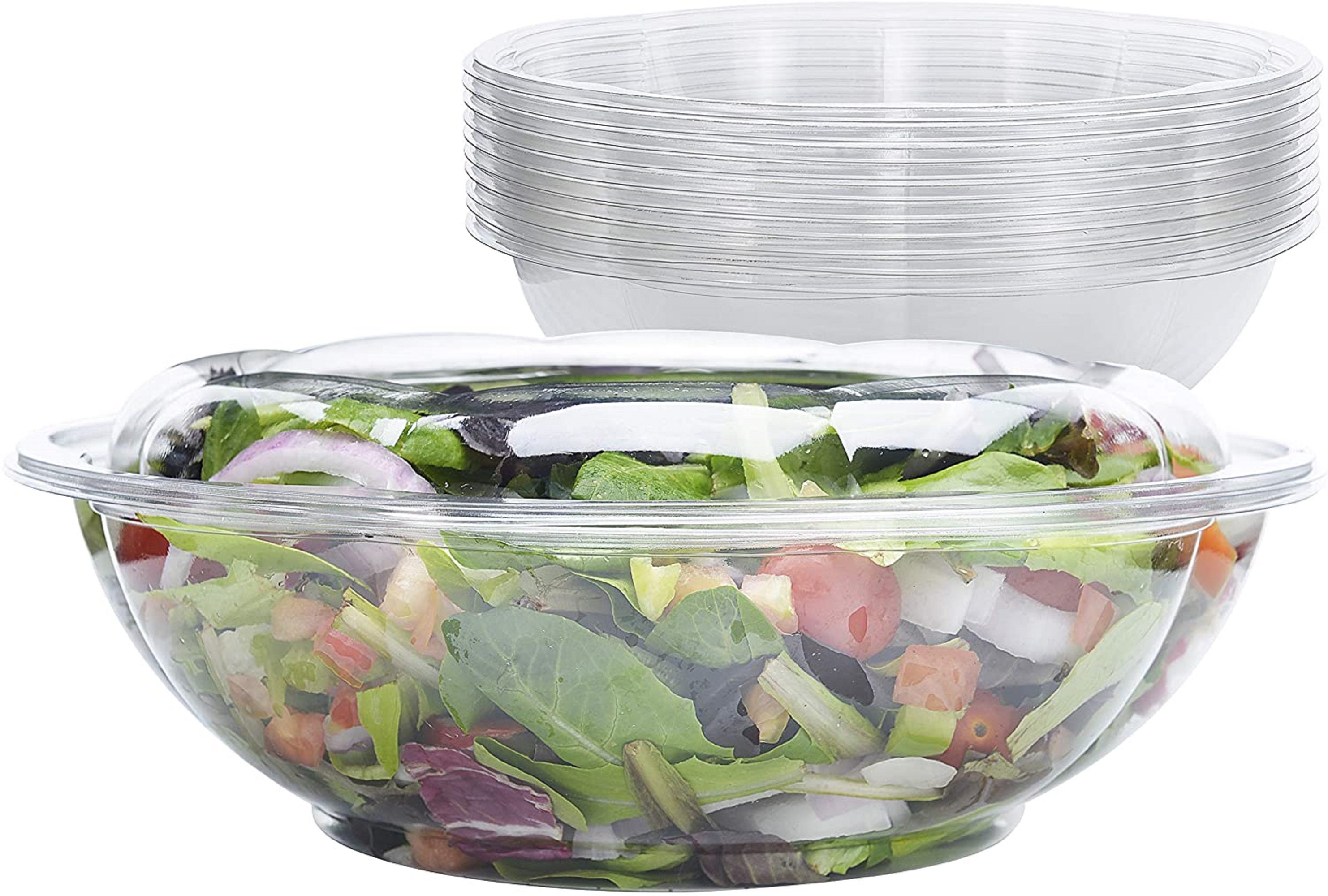 Transparent Pet Plastic Bowls With Lids, Plastic Salad Bowls, Plastic Bowls,  Containers Soup Fruit Lunch Tableware, Wedding Catering Party Party Supplie  - Temu Australia