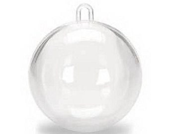 24 Clear Plastic Ball fillable Ornament favor 1.25" - 30mm