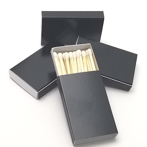 50 Plain black cover jacket wooden matches in cardboard box matches NO INTERNATIONAL SALES