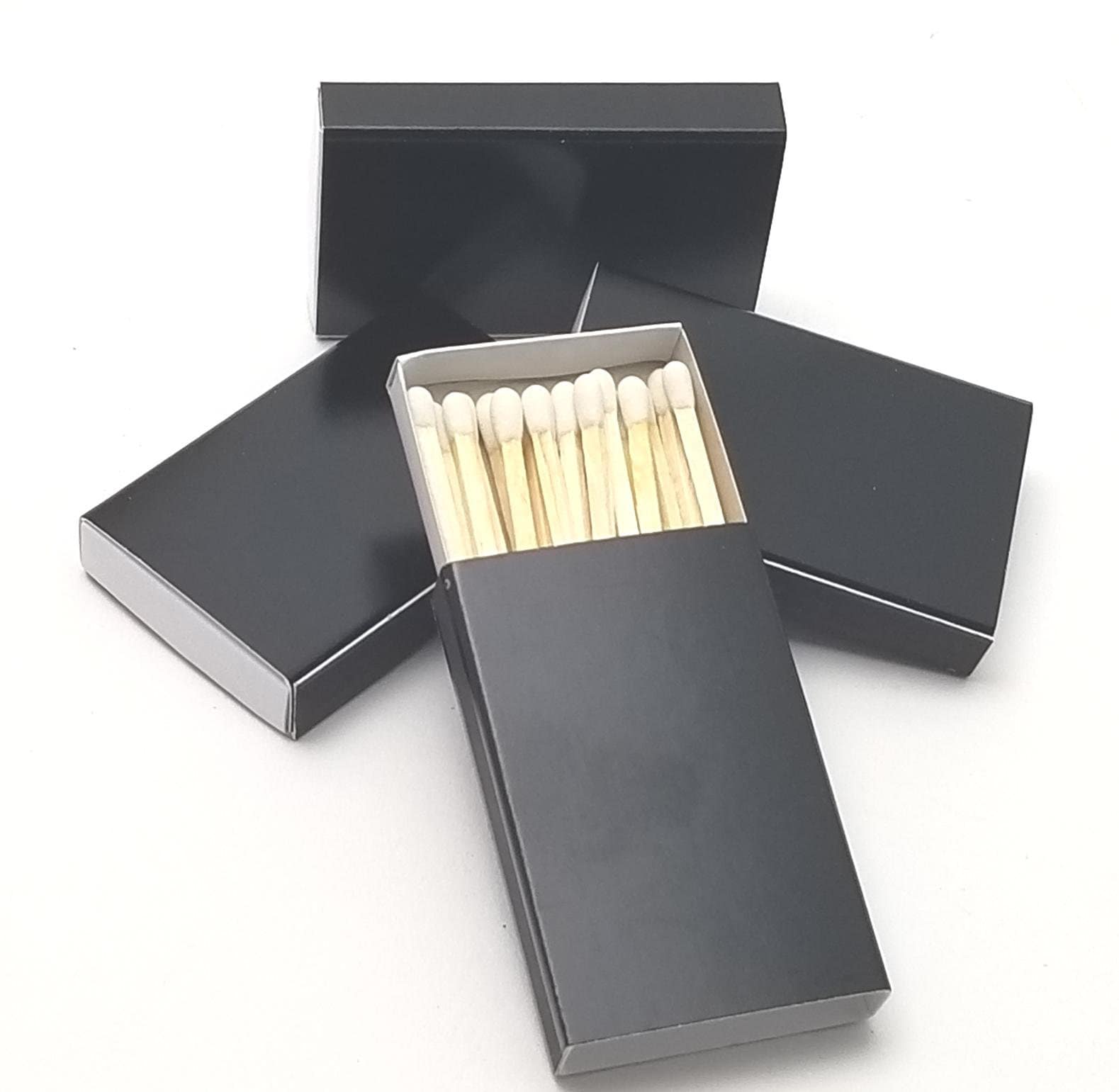 Craft & Kin - Long Matches for Candles | Set of 60 Matchsticks - Black
