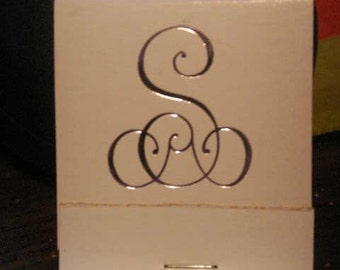 50 monogrammed MATCHES matchbooks printed with One 72 point monogram letter **NO International SALES**