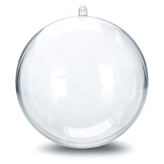12 Clear Plastic Ball Fillable Ornament Favor 5.2 140mm 