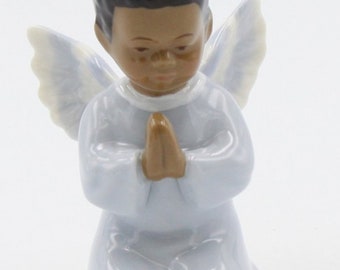 African American Praying Angel Boy Figurine