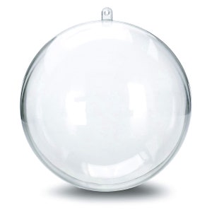 6 Clear Plastic Ball fillable Ornament favor 4.5 120mm image 1