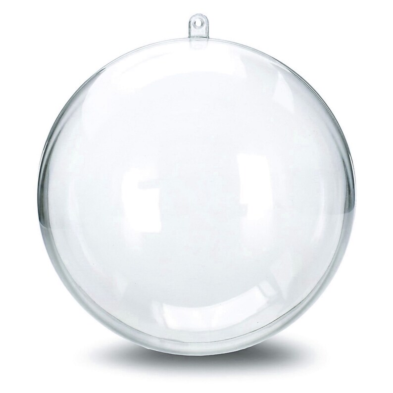 6 Clear Plastic Ball fillable Ornament favor 4.5 120mm image 1