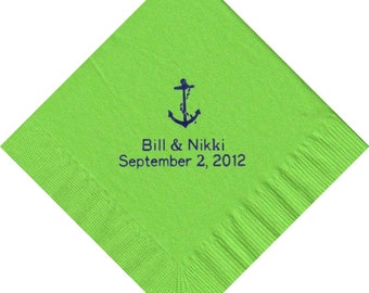 50 Anchor logo Luncheon Dinner personalized napkins wedding engagement anniversary birthday holiday special event