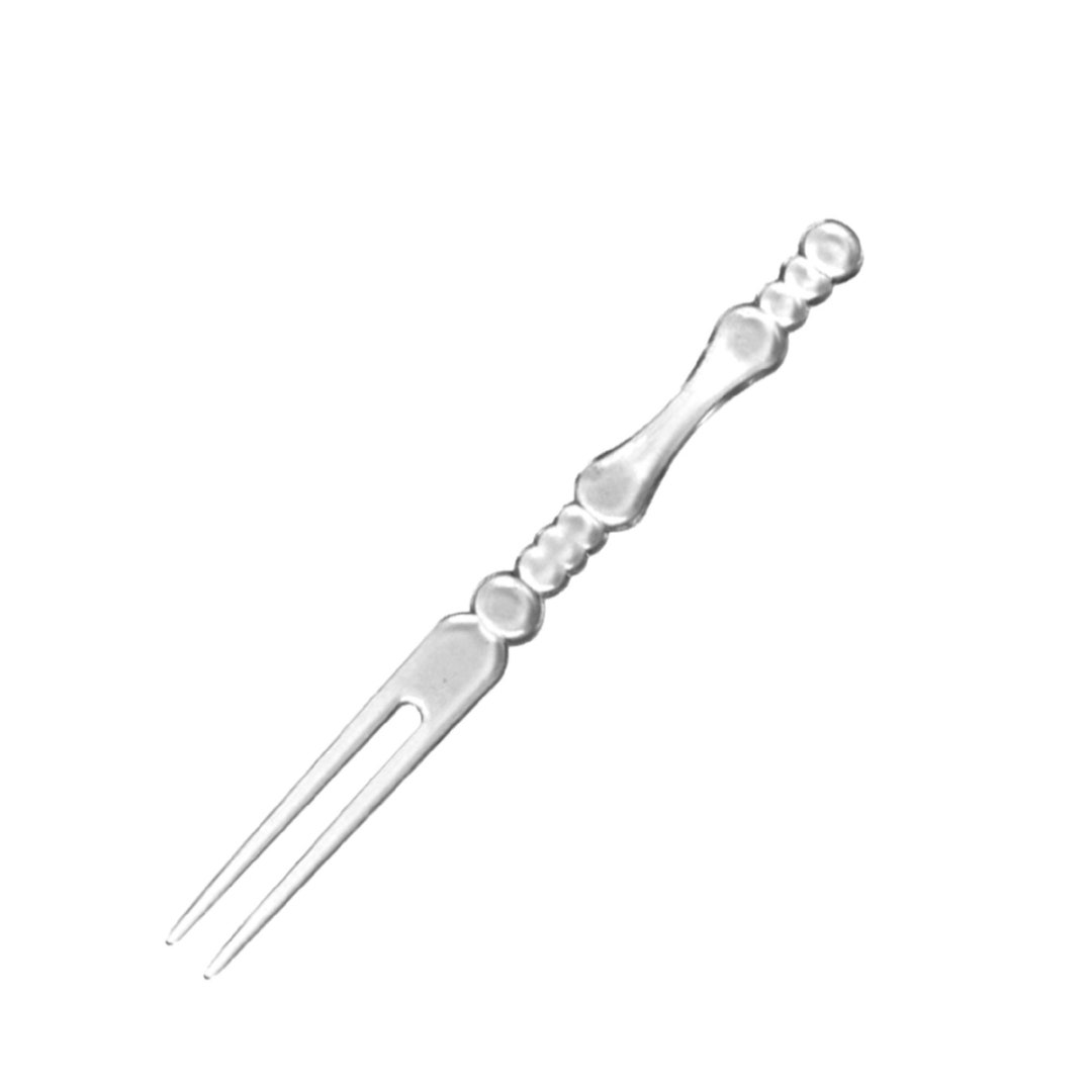 Clear 4 Inch 2 Prong Horderves Dessert Snack Picks Forks 65 Pieces in a