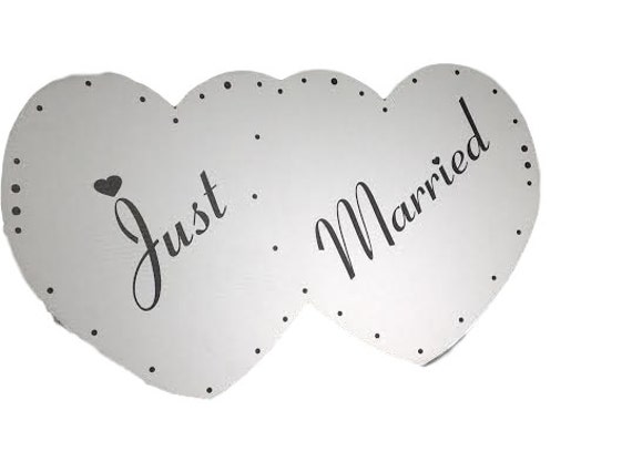Just Married Double Heart Cardboard Sign Car Home Decoration Can Be  Decorated - Etsy Canada