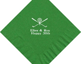 50 Golf Clubs logo Luncheon Dinner personalized napkins wedding engagement anniversary birthday holiday special event