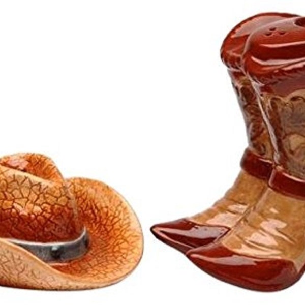 Cowboy Hat Salt and Pepper Shakers Etsy