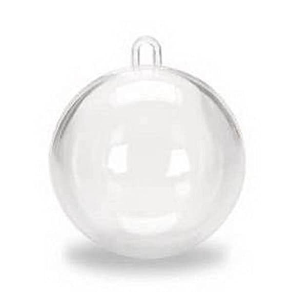 12 Clear Plastic Ball Fillable Ornament Favor 2.3 60mm 