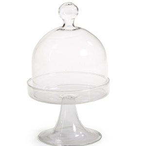 12 Miniature Plastic Clear Acrylic Cake Holder with Dome 2 x 2.5 party favors image 2