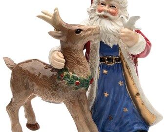 Christmas Fantasia Santa And Deer Salt & Pepper