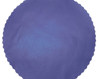 Royal Blue paper placemats 14 inch diameter scalloped - 12 pieces 24# paper