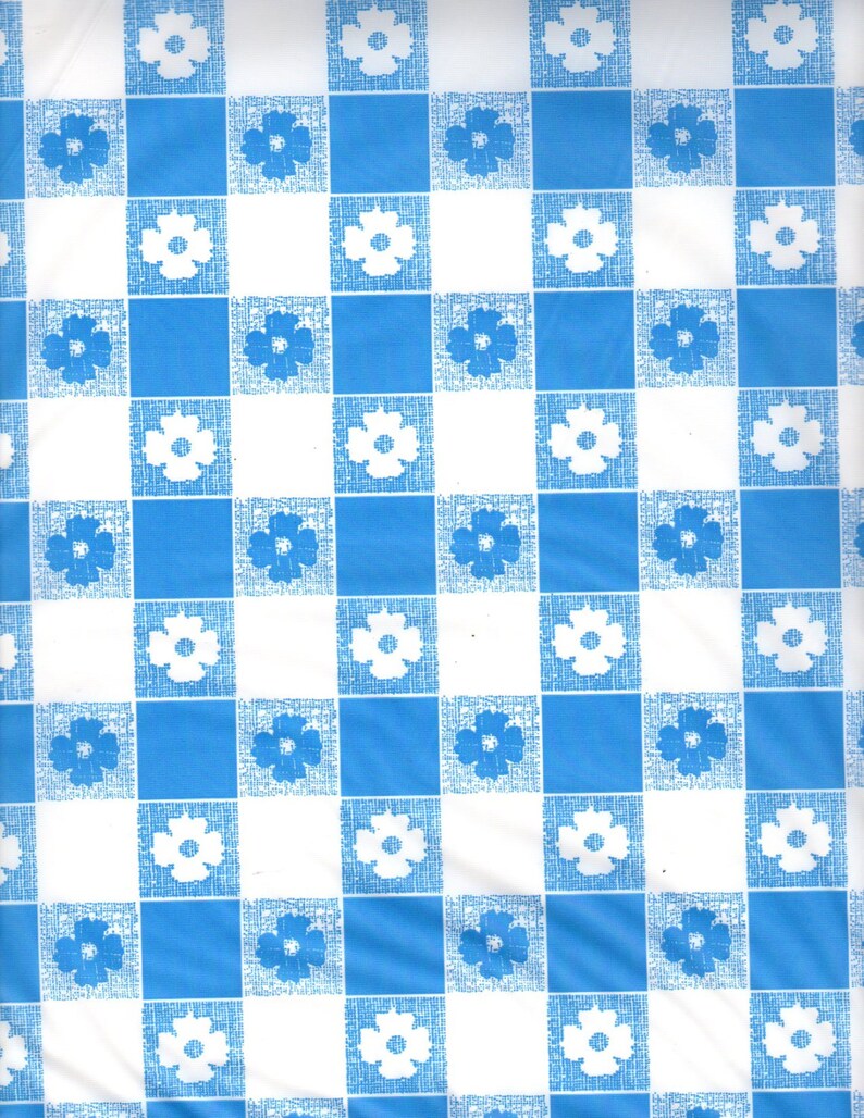 Blue and White Gingham Table Cover Tablecloth Plastic 54 X 108 Etsy