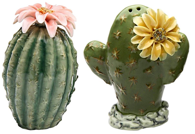 Pair of Cactus Flowers Salt and Pepper Shakers 20893 image 1