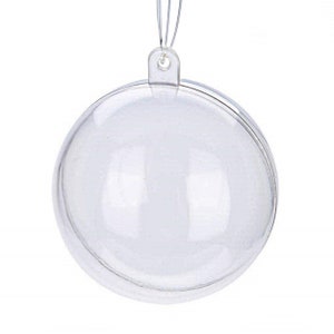 6 Clear Plastic Ball fillable Ornament favor 4.5 120mm image 4