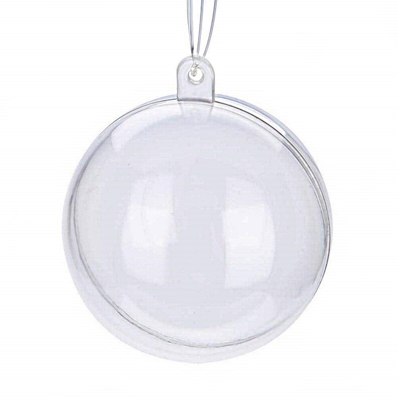 6 Clear Plastic Ball fillable Ornament favor 4.5 120mm image 4