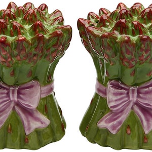 A Pair of Ceramic Asparagus Salt and Pepper Set, 2-1/2-Inch