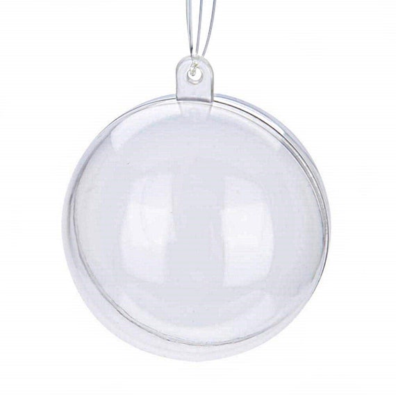 83 mm/3.27 inch Round Fillable Clear Plastic Ball Ornaments Clear