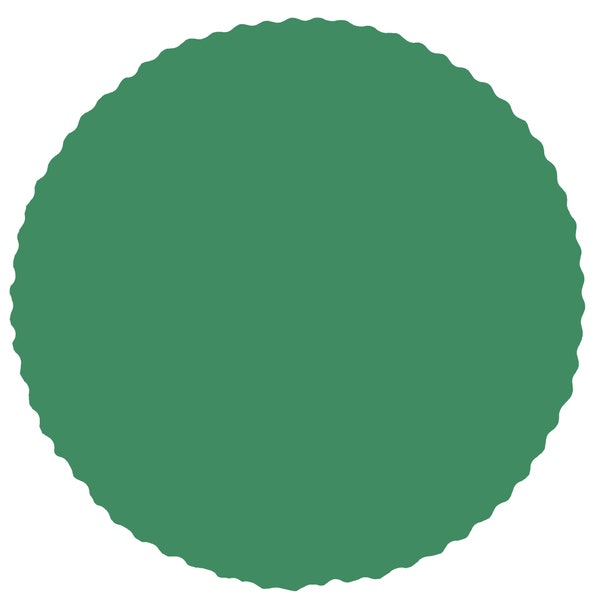 24 pcs - 14 inch diameter Kelly Green round paper placemats  scalloped -  24# paper