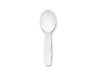 Plastic Disposable Gelato/Taster Spoons, 3", Pack of 200, White