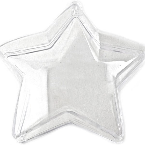 12 Clear 3" Plastic Five Point Star Design Fillable Christmas Ornament Favor