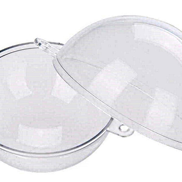 2 Clear Plastic Ball fillable Ornament favor 5.2" 140mm