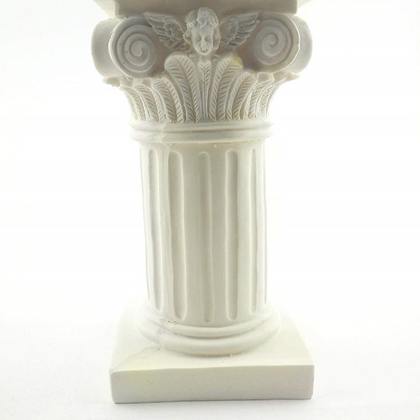 8 inch Tall poly resin PILLAR white  pedestal stand 3.5" x 3.5" top and bottom (1 piece)