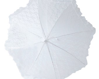 24" Lace baby or bridal shower umbrella white parasol