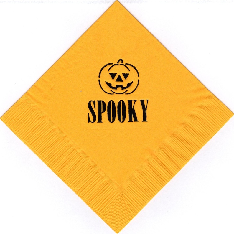 50 Jack O/' Lantern logo beverage cocktail personalized napkins halloween holiday special event