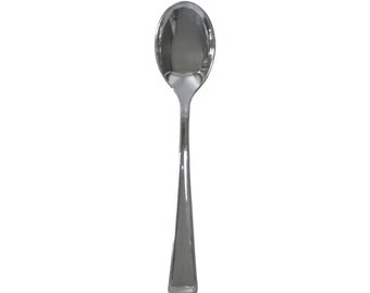 Hard Plastic Spoons, 1" Wide, 1.5" Wide, 6.75" Length, Silver (Pack of 600)