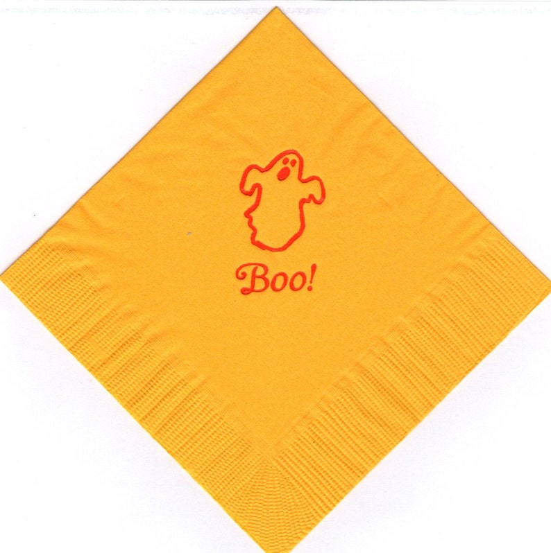 50 Ghost logo beverage cocktail personalized napkins halloween holiday special event image 1