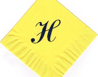 Extra Large Single Monogram 50 Personalized printed luncheon dinner napkins