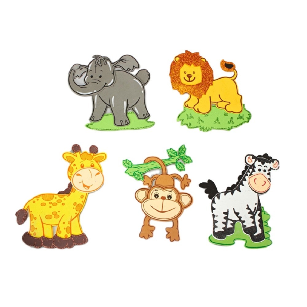 5 10 15 20 Baby Shower Safari Jungle Animals Decorations Foam Favors Girl or Boy 
