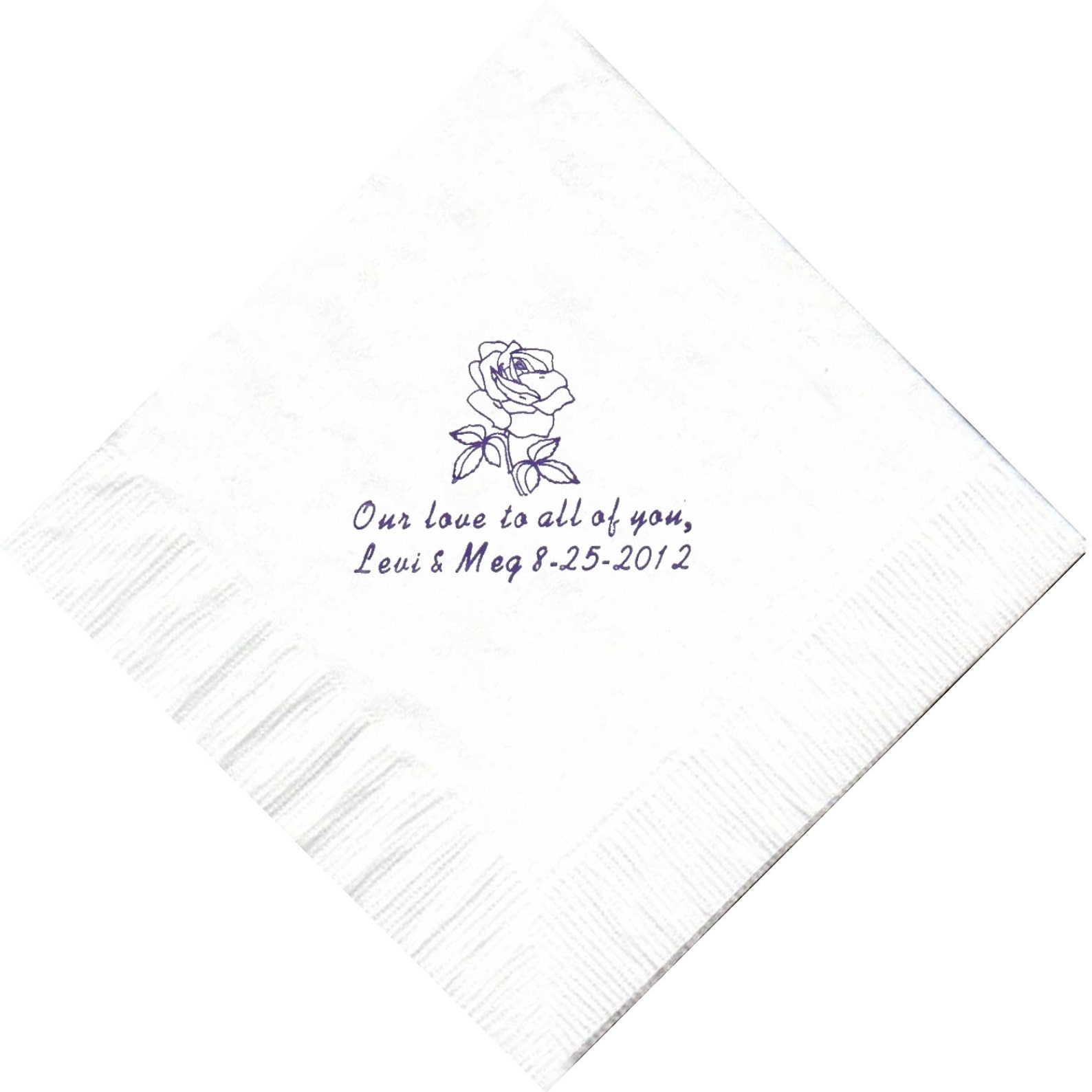 50 Rose Logo Luncheon Dinner Personalized Napkins Wedding Etsy