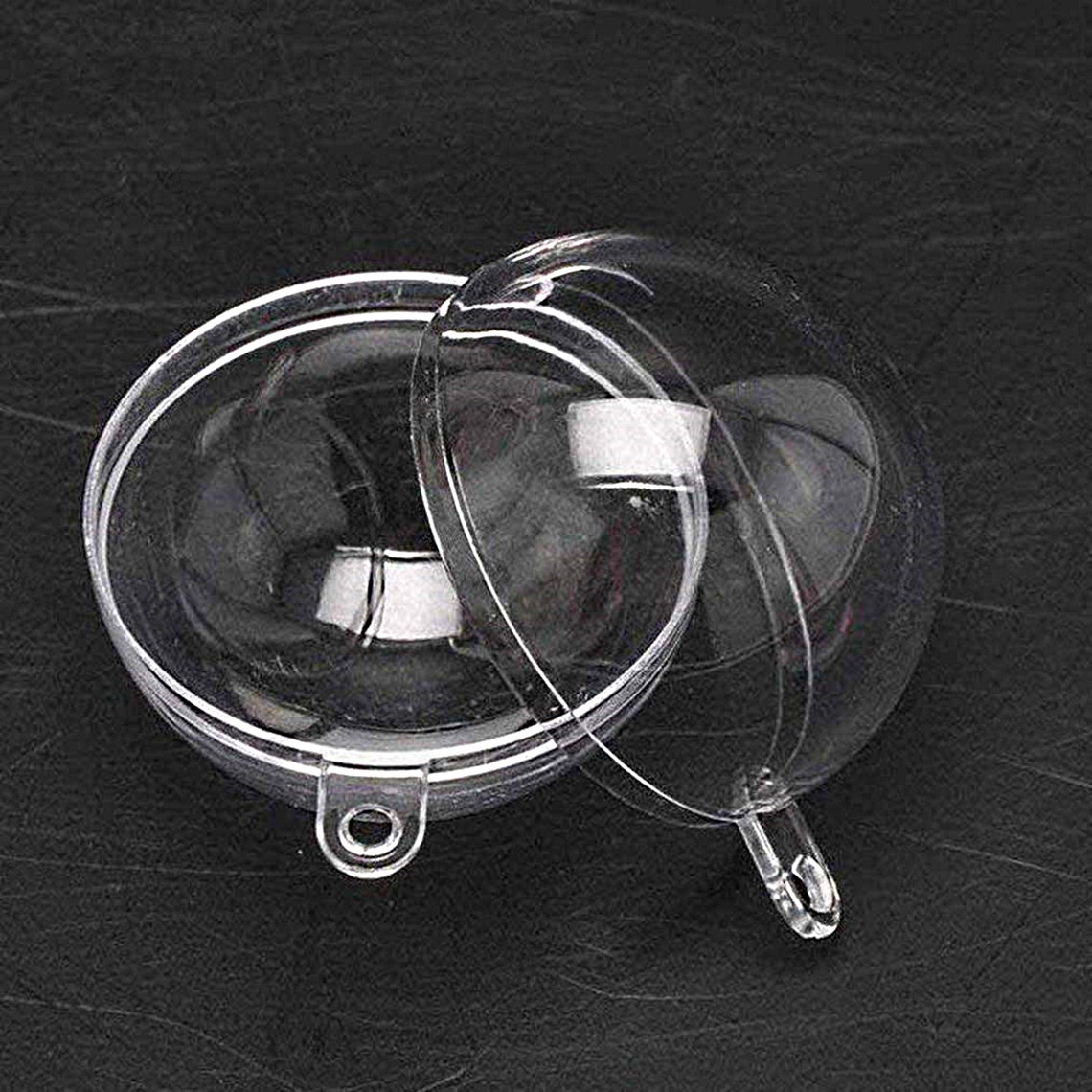 10 Clear Plastic Ball Fillable Ornaments Assorted Sizes Etsy