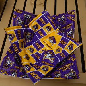 Microwaveable bowl cozies in East Carolina University Print