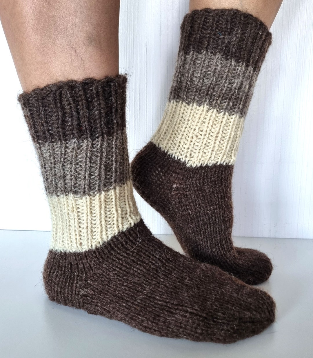 Dark Brown Wool Socks. Men's Wool Socks. Women's Wool Etsy
