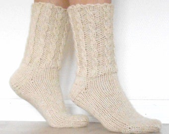 Hand Knitted Wool Socks. Pure Sheep Wool Yarn. Women's Wool Socks. Men's Wool Socks. Soft and Comfy.