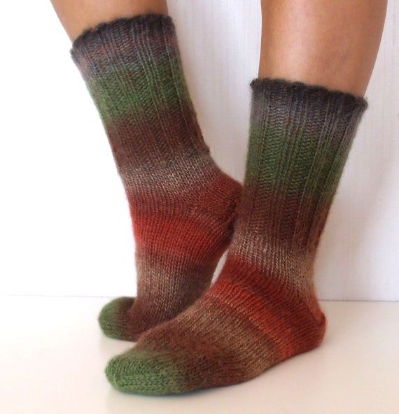 Hand Knitted Wool Socks Pure Sheep Wool Soft And Comfy Men Etsy
